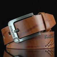 Cinturón De Cuero Genuino Para Hombres De Calidad Superior Con Hebilla Clásica Negocios Cowboy Vintage Ancho 3.7 Cm - details 5