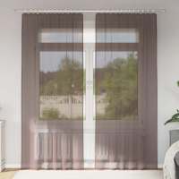 vidaXL Cortinas de gasa con bolsillos para varillas 2 uds. en color Negro/Marrón/Azul real y más | protección solar decorativa para ventanas hogar oficina dormitorio fácil de instalar - details 1