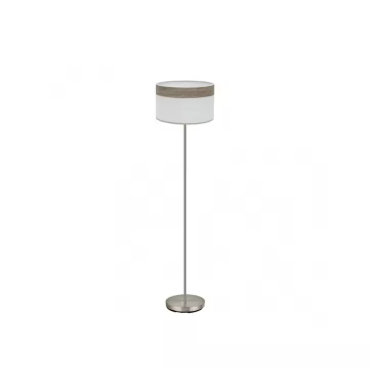 Fabrilamp - Pie Salon Cloe 1xe27 Niquel/blanca-madera Gris 162x40x40 cm - 1