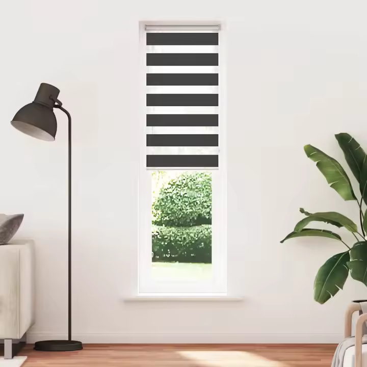 Estor cebra negro 50x230 cm tejido ancho 45,9 cm poliéster - 1