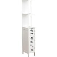 MIRAMAX- Mueble de Baño Columna Armario Estante Organizador Espacios Reducidos MDF 2 Estantes 2 Puertas 18x30x130cm - details 0