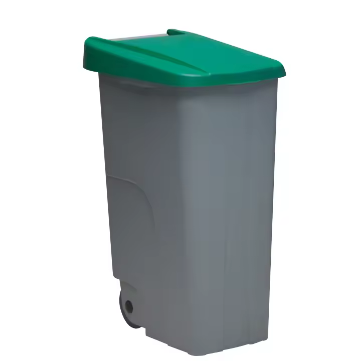 Denox Contenedor Reciclaje 85 Litros Cerrado Encajable con Ruedas - 1