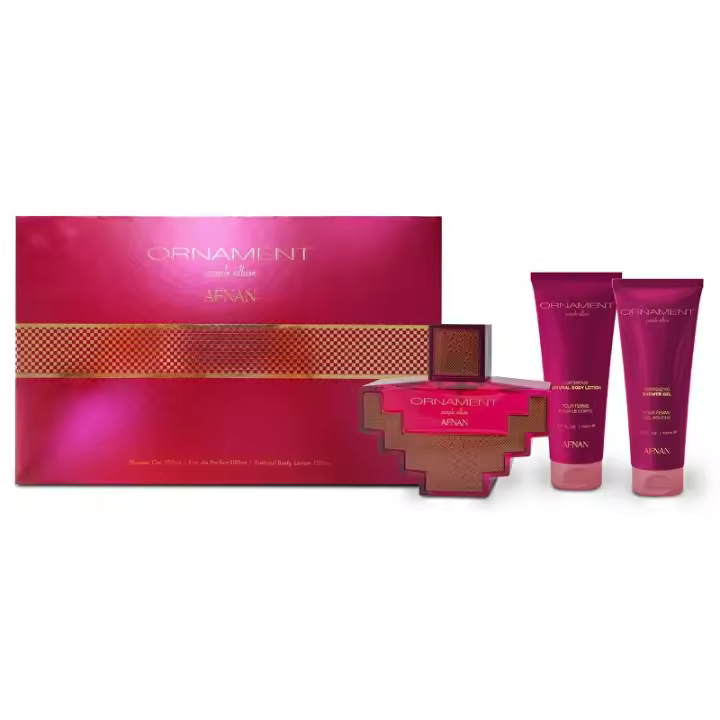 Afnan Ornament Purple - Eau de Parfum 100ml + Gel de Ducha 100ml + Loción Corporal 100ml para Mujer - 1