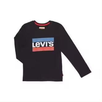 Levi's Camiseta Manga Larga Algodón Negro Niño - Marca Reconocida - 1