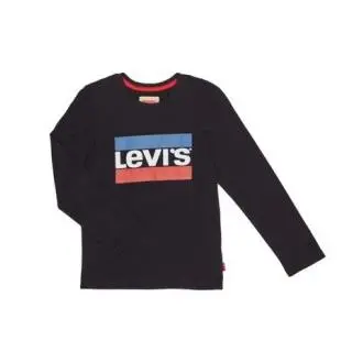 Levi's Camiseta Manga Larga Algodón Negro Niño - Marca Reconocida - 1