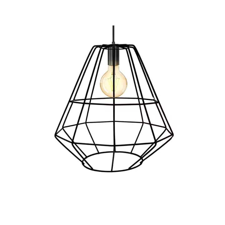 Mediawave Tienda Industrial Lámpara de Suspensión Retro 019844 Metal Negro Forja - 1