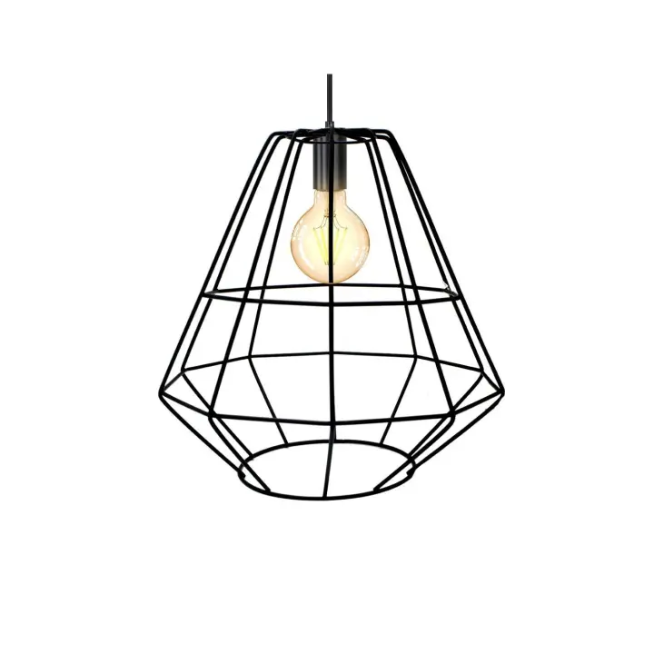 Mediawave Tienda Industrial Lámpara de Suspensión Retro 019844 Metal Negro Forja - 1