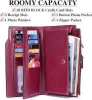 Cartera de mujer de cuero genuino de gran capacidad con múltiples tarjetas - details 0