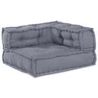 Pouffe Modular vidaXL Gris 140x70x36 Tela - details 1