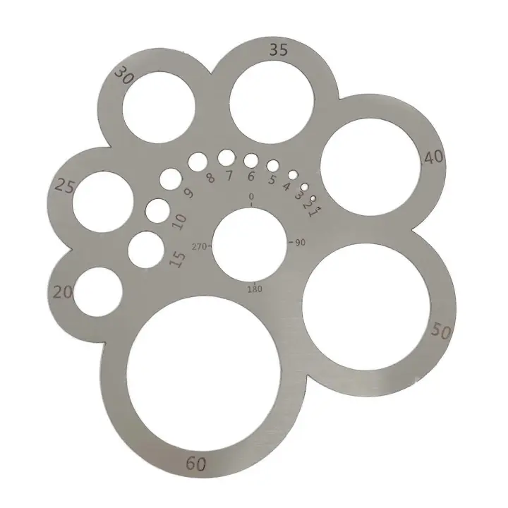 Herramienta para Cortar Cuero, Plantilla de Dibujo circular, Regla de metal para marroquinería y carpintería. - 1