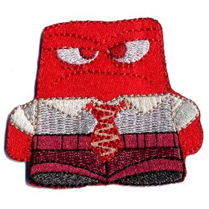 Parches Ropa Disney – Pixar – Parche Bordado Ropa – Aventurer@s – (licencia oficial) – Inside Out – Del Revés – Anger – Ira – 6,0 x 5,2 cm. – Moda The Happy Patch - 1
