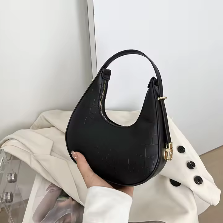 Bolso De Hombro En Forma De Crescent Para Mujer Bolso De Armpita Diseñador Bolso De Mano Diario Bolso Para Teléfono Vintage PU Suave - 1
