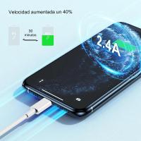 Cable Cargador iPhone EasySpeed - Carga Rápida para iPhone 14/13/13 mini/13 Pro Max/12/11/11 Pro/X/XS/XR/8/7/6/5/SE/iPad - Blanco y Beige, Cable de Carga iPhone 15, Cable USB C a C - details 2