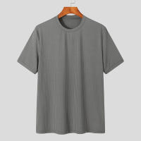 Camiseta De Verano Para Hombre Lujo Ligero Suéter De Lana Estilo Coreano Cuello Redondo Manga Larga Color Sólido Suave Básico Popular - details 16