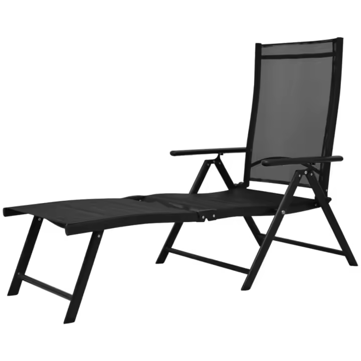 vidaXL Tumbona plegable de aluminio Sillas de Exterior Ideal para jardín, playa, piscina, terraza Tumbona Piscina Tumbonas Playa Tumbonas Jardín Exterior - 1