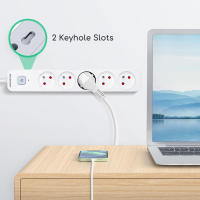 Aigostar Regleta alargador de 5 Tomas con Interruptor y Protección Infantil, 3/5 M, Francés, Blanco, 16A 250V - details 3