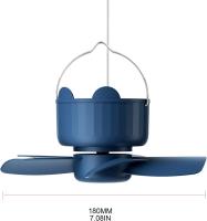 Ventilador de techo con control remoto inteligente USB de 7,08 pulgadas con tres velocidades de viento y tres tiempos, adecuado para uso doméstico (blanco, azul, amarillo, naranja opcional) - details 0
