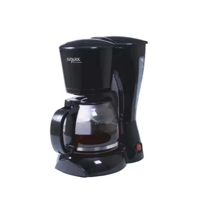 SPARK - Cafetera de Goteo 8-12 Tazas 1.2L Potencia 800W Recipiente de Cristal Desmontable, Protección térmica, Función Anti-Goteo, Llenado Preciso, Filtro de Nylon Reutilizable Integrado, Café Té Hervidor Calentador - 1