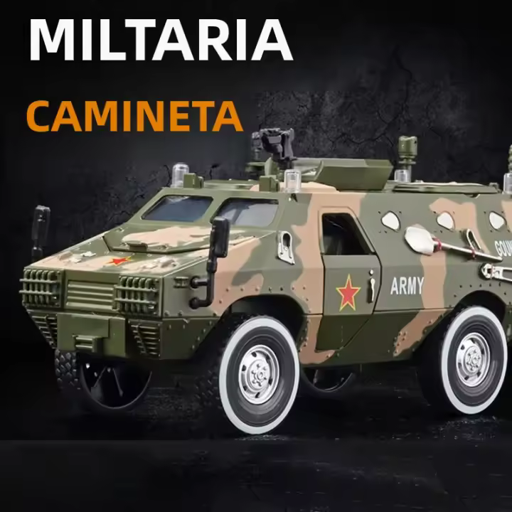 Modelo De Coche Blindado De Riot 1:24 Escala Juguete De Metal Con Luz Y Música 7 Puertas Abiertas Vehículo Militar Todoterreno Regalos Para Niños - 1