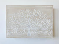 Tapa Contador de Luz o Cubrecontador Electricos de Madera Nordicos Arbol de la Vida Blanco de 46x7,4x32 cm - details 0