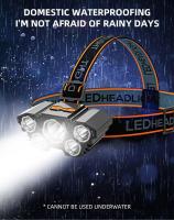 Linterna Frontal LED Recargable Con Batería Integrada Luz Fuerte Para Camping Aventura Pesca Linterna De Mano Impermeable - details 6