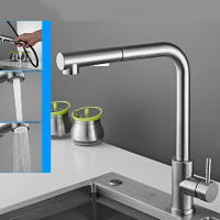 Grifo negro extraíble para fregadero de cocina, mezclador de agua fría y caliente de acero inoxidable, boquilla de pulverización, 2 modos, Flexible - details 18