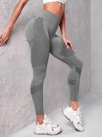 Leggings De Cintura Alta Elástica Para Mujer Talla Sólida Tejidos Sin Costuras Levantamiento De Glúteos Fitness Yoga Moda Gimnasio Deportivos Leggings - details 10