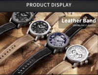 Reloj De Pulsera Deportivo De Lujo Para Hombre MEGIR Con Dial De 48mm Cuarzo Resistente Al Agua De Leather Calendario Cronógrafo Moda Y Casual - details 14