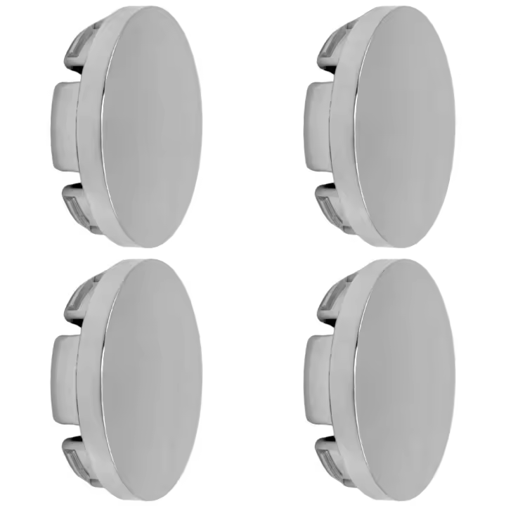 AUTOZOCO Embellecedor para Llantas tapacubo Universal 56 mm, Tapa buje, tapabujes, Tapa Central llanta, tapon Central Rueda, tapacubo llanta, 4 Unidades, Plateados - 1