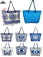 MEJORADA KD-2306 Bolso de Playa-Tote Bag Súper Grande 60x40x20CM con Diseño de Ojo Turco y Motivos Azules, Ideal para Playa y Vacaciones - details 0