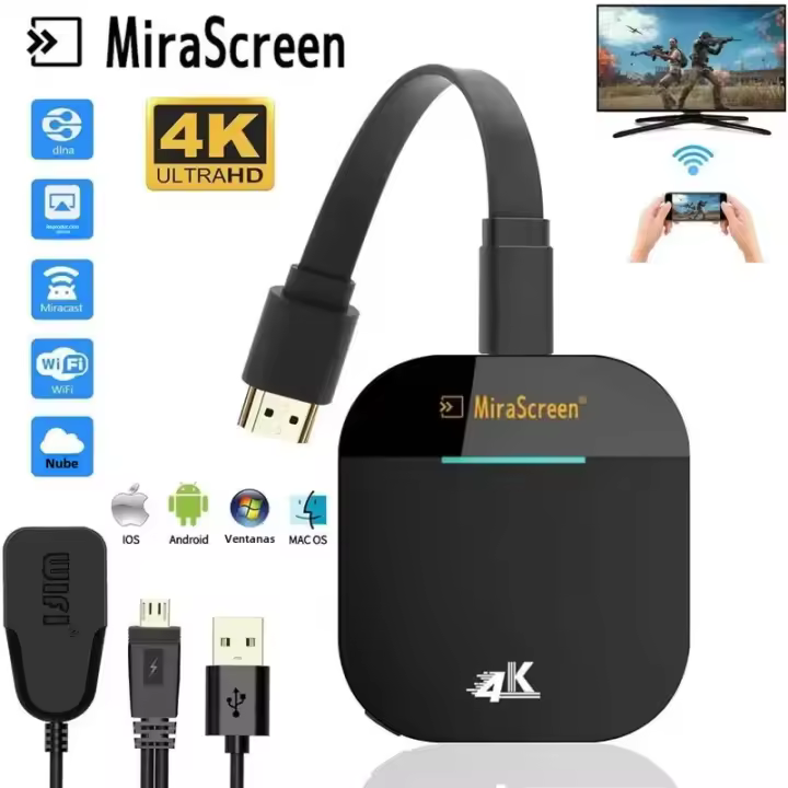 Mirascreen 5G Wifi Receptor De Pantalla G5 1080P Compatible Con HDMI Para Google Chromecast TV Stick Para iOS Android - 1