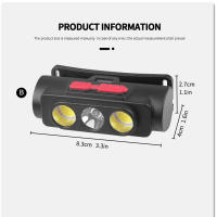 Linterna Frontal Portátil MINI Tipo-C USB Con LED Blanco Rojo 18650 Para Caza Pesca 6 Modos Linterna Frontal De Buceo - details 2