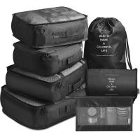 Set De 7 Bolsas Plegables Para Viaje Organizador De Almacenamiento Cubo De Ropa Y Zapatos Para Maleta Estándar Material De Poliéster - details 1