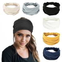 Headband Ancho Para Mujer Accesorio De Pelo Con Lazo Estilo Sólido Para Maquillaje Deporte Yoga Correr Uso Diario En Cuatro Estaciones Material Algodón - details 5