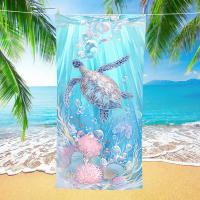 Toalla de playa europea y americana, bolsa integrada, mochila de almacenamiento portátil, toalla estampada, toalla de baño - details 7