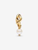 Pandora - Charm Colgante de Círculo de eternidad con Perla cultivada de Agua Dulce tratado-Baño de Oro de 14K - details 0