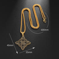 Collar De Acero Inoxidable Con Colgante De Nórdico Encantado Para Hombres Y Mujeres Joyería De Moda Irlandesa Afortunada - details 4