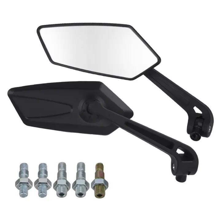 Espejos Lateral De Motocicleta Negros Universales Para Cafe Racer Accesorios De Motocicleta Espejos Retrovisores Traseros ABS Vidrio - 1