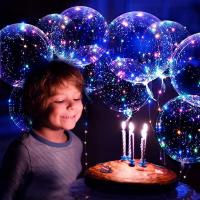 10 Pack Globos LED De 20 Pulgadas Luminosos Con Cuerda Para Fiesta De Cumpleaños Bobo Glow Bubble Balloons Claros Para Eventos Diversos - details 4