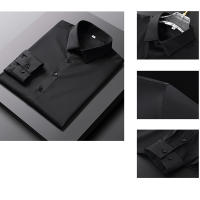 Camisa Larga Para Hombre Casual Y Moda Color Sólido No Hierro Y Resistente a Arrugas Top De Negocios Estilo Turn-down Collar - details 6