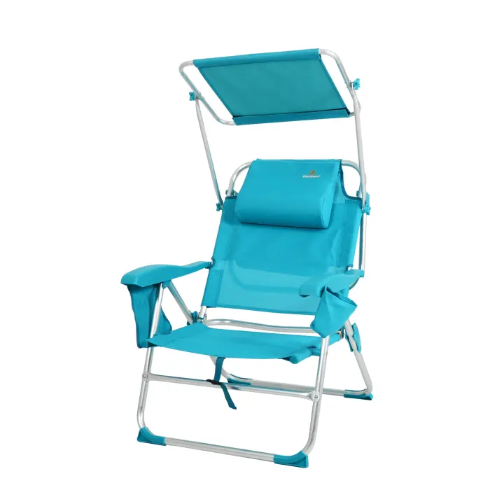 Silla TRITÓN 2108 (Turquesa) - Silla de Playa Plegable con TOLDO y nevera incorporada. 8 posiciones - CREVICOSTA QUALITY MARK MARCAS DE CALIDAD - 1