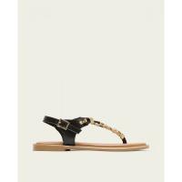 Sandalias planas de Mujer PORRONET 3112-001 ESCLAVA ADORNO METAL NEGRO 35855 25V - details 2
