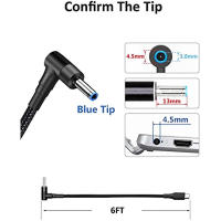 Cable De Carga USB C a 4.5mm Para Portátiles 100W PD Tipo C a DC 4.5x3.0mm Suministro De Energía Para HP Notebooks Stream 11 13 14 15 Y Más - details 3