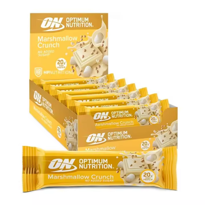 Optimum Nutrition - Marshmallow Crunch Bar 65 gr x 10 barritas - Barritas sin azúcar - 1