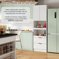 Gabinete de Cocina de 200 cm de Altura, Gabinete de Almacenamiento, Puertas, Cajones, Estante para Microondas, Gabinete Alto con Protección Antiinclinación, Aparador, Gabinete Multifunctional Independiente para Comedor, Sala de estar Blanco - details 1