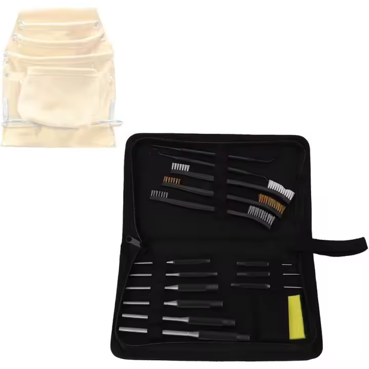 Buachois Kit De Limpieza De Pistola De 15 Piezas, Juego De Limpieza De Pistola De Calibre, Punzón De Rodillo Y Cepillos De Doble Extremo con Púa De Acero Inoxidable Y Paño De Limpieza - 1