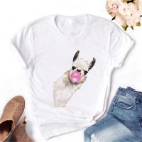 Camiseta De Mujer Con Estampado De Leopardo Y Pato Moda Harajuku Coreana Kawaii Tops Casual Manga Corta Cuello Redondo Algodón - details 7