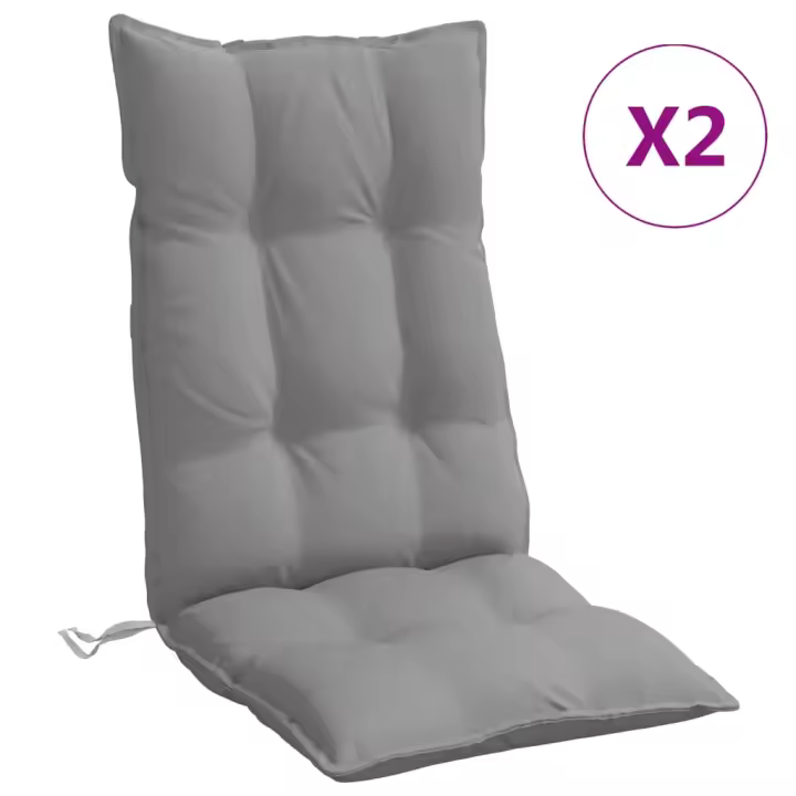 Zapatos de Silla con respaldo alto 2 UDS lona Oxford Gris - 1