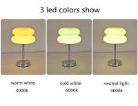 Lámpara De Mesa De Vidrio Macaron Con Iluminación Dimmable Tricolor Protección Para Los Ojos Para Decoración De Dormitorio Y Sala De Estar Moderno - details 16