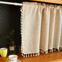 Cortina Corta De Taza De Café Con Borla Y Bolsillo Para Percha Para Decoración De Sala De Estar Cocina Y Armarios 100% Poliéster - details 8